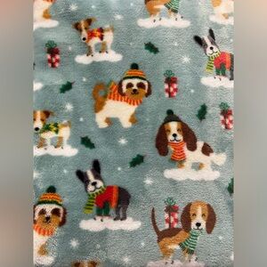 Teal Christmas DOGS HOLIDAY Throw Blanket